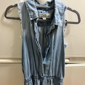 Vintage Havana shorts romper, distressed style.Front pockets,super soft.